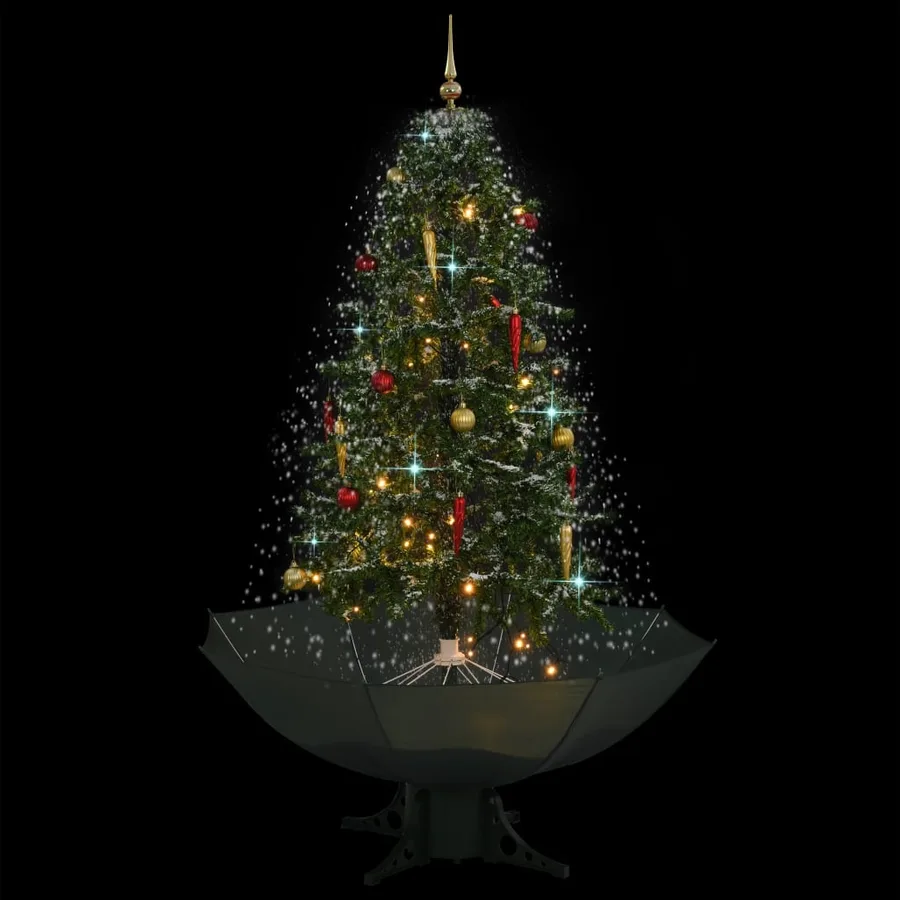 Arbre de Noël neigeux avec base de parapluie Vert 170 cm - 3