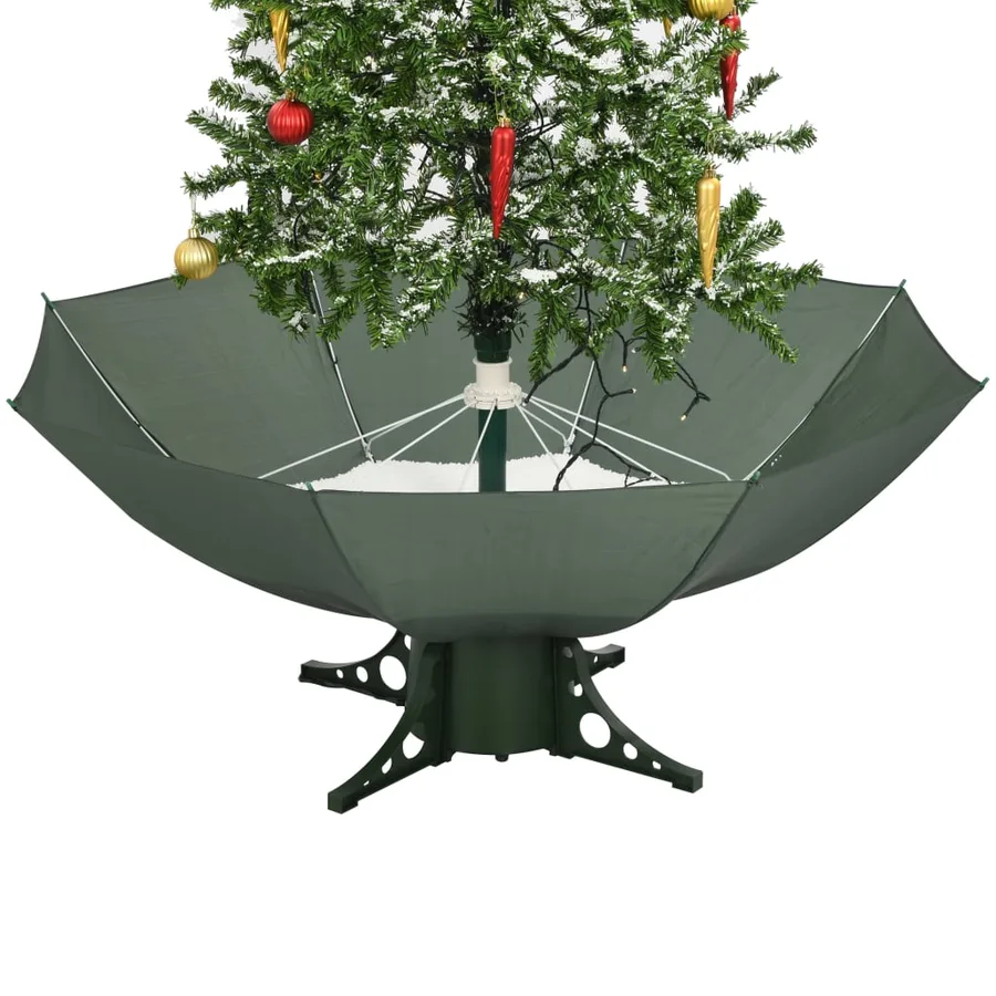 Arbre de Noël neigeux avec base de parapluie Vert 170 cm - 7
