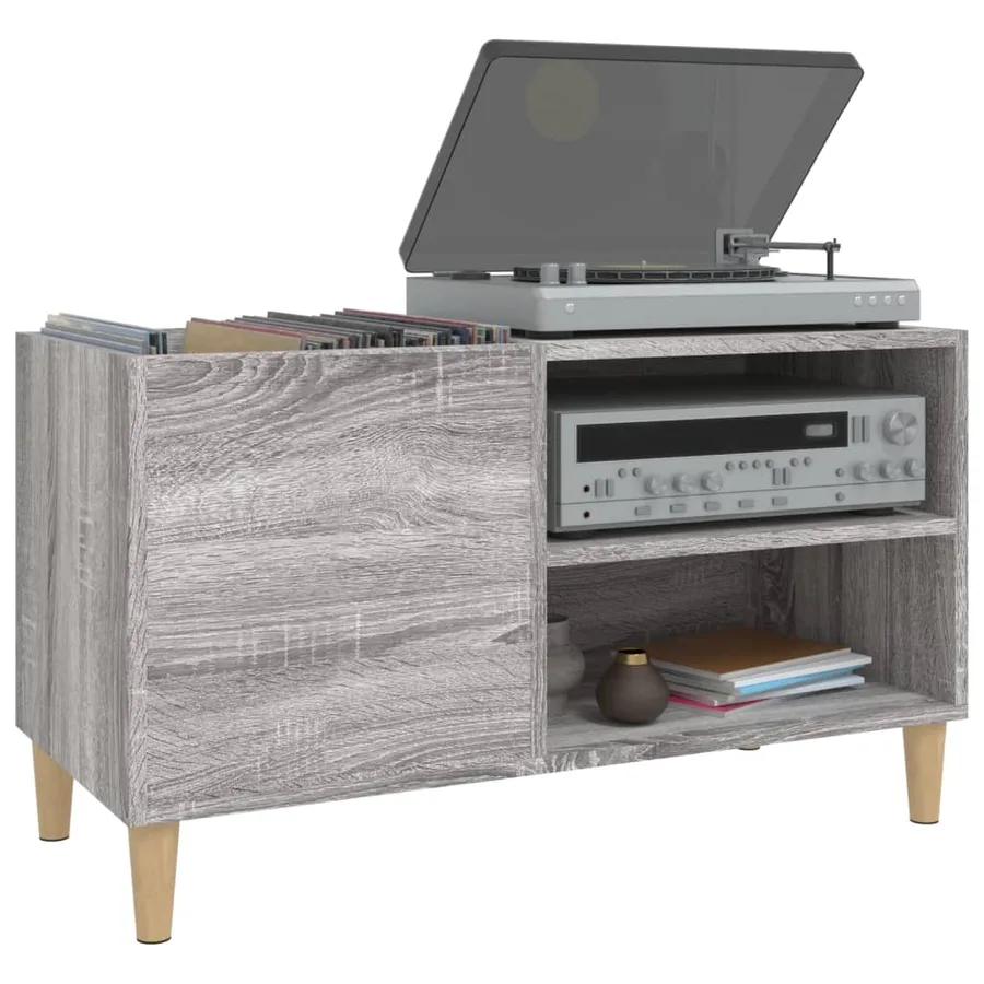 Armoire à disques sonoma gris 84,5x38x48 cm bois d'ingénierie - 4