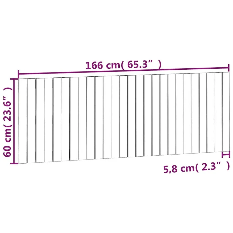 Tête de lit murale Gris 166x3x60 cm Bois massif de pin - 8