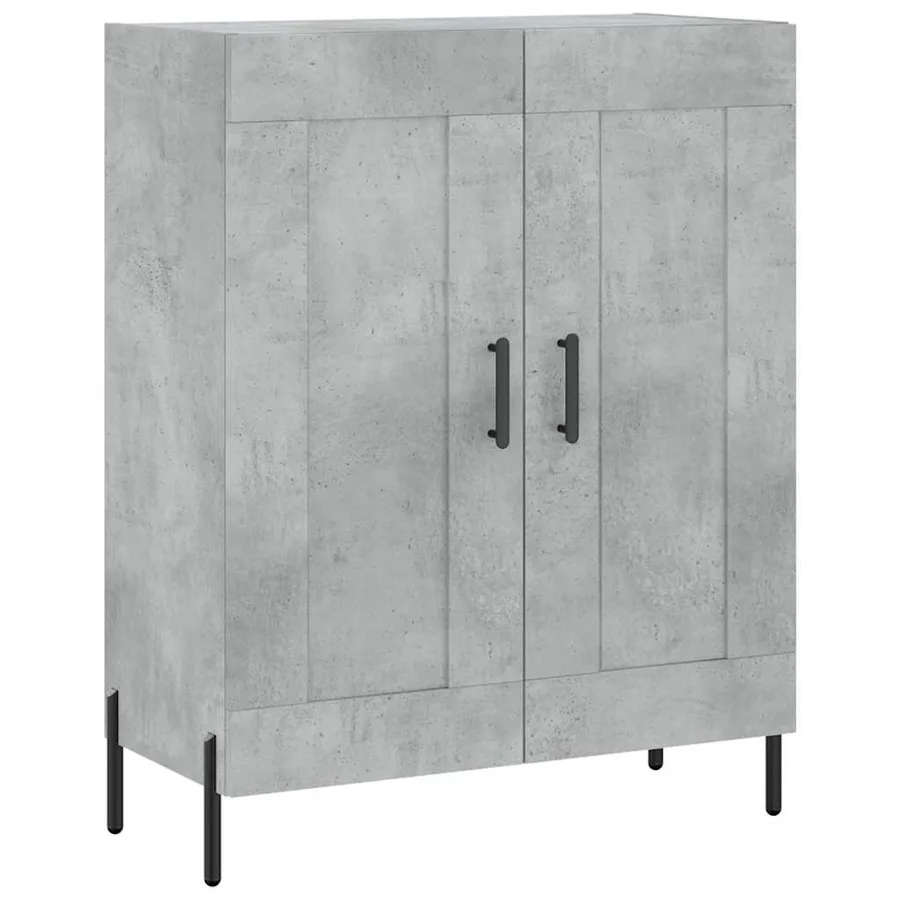 Buffet haut Gris béton 69,5x34x180 cm Bois d'ingénierie - 7
