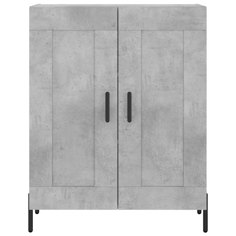 Buffet haut Gris béton 69,5x34x180 cm Bois d'ingénierie - 8