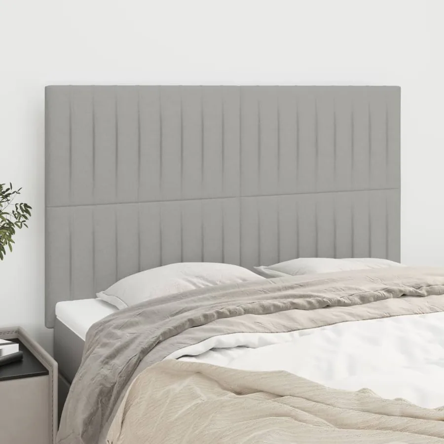 Tête de lit Gris clair 144 x 5 x 118/128 cm Tissu