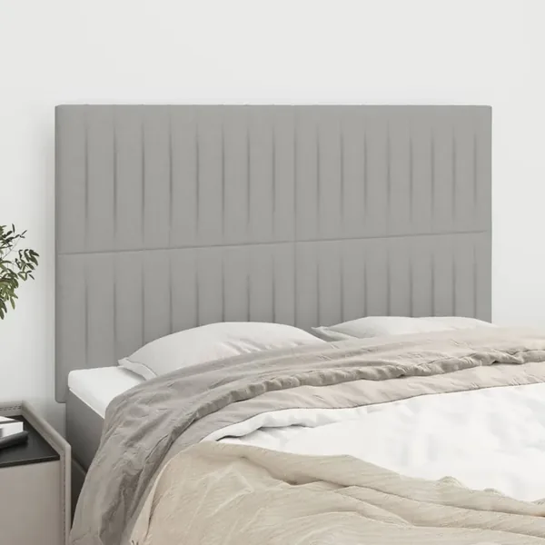 Tête de lit Gris clair 144 x 5 x 118/128 cm Tissu