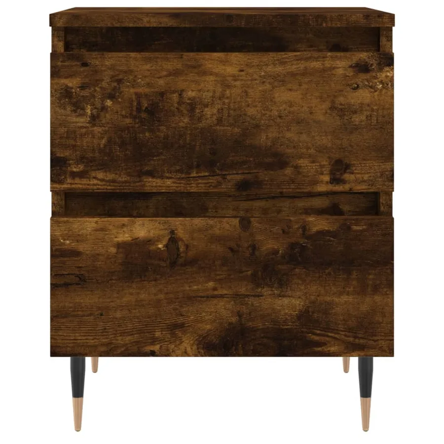 Tables de chevet 2 pcs chêne fumé 40x35x50 cm bois ingénierie - 5
