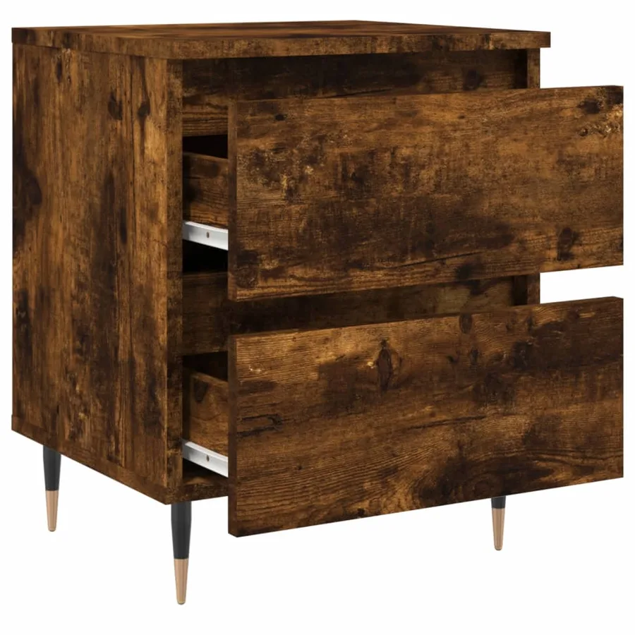 Tables de chevet 2 pcs chêne fumé 40x35x50 cm bois ingénierie - 6