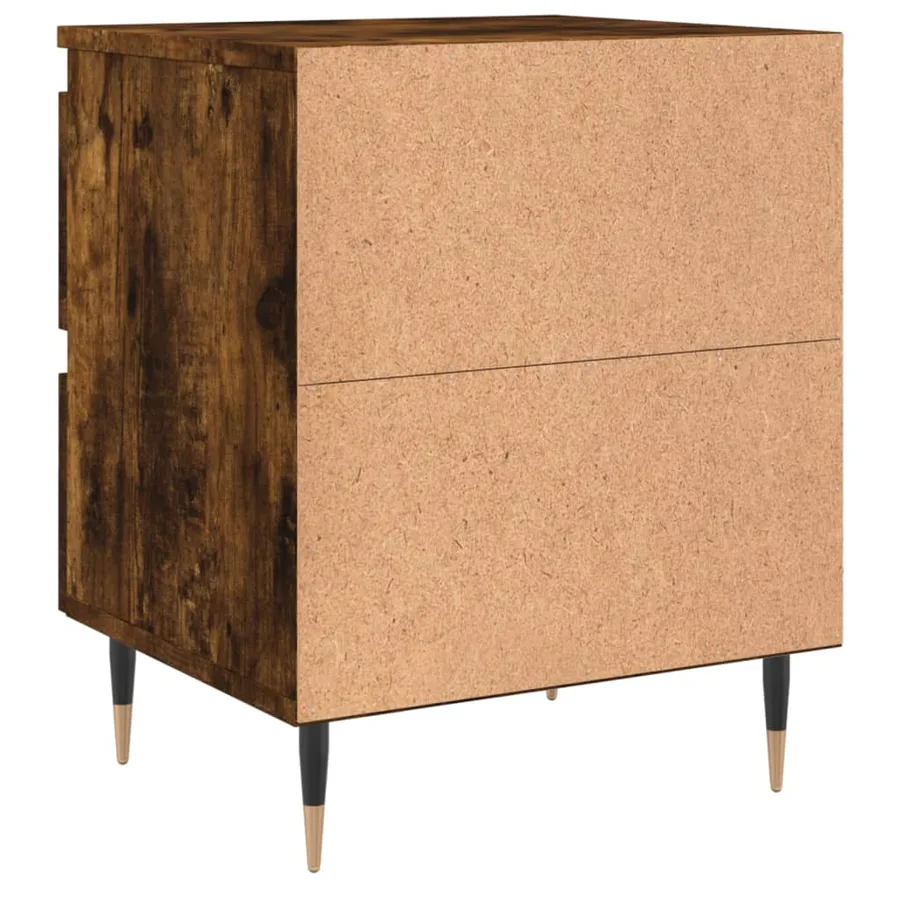 Tables de chevet 2 pcs chêne fumé 40x35x50 cm bois ingénierie - 8