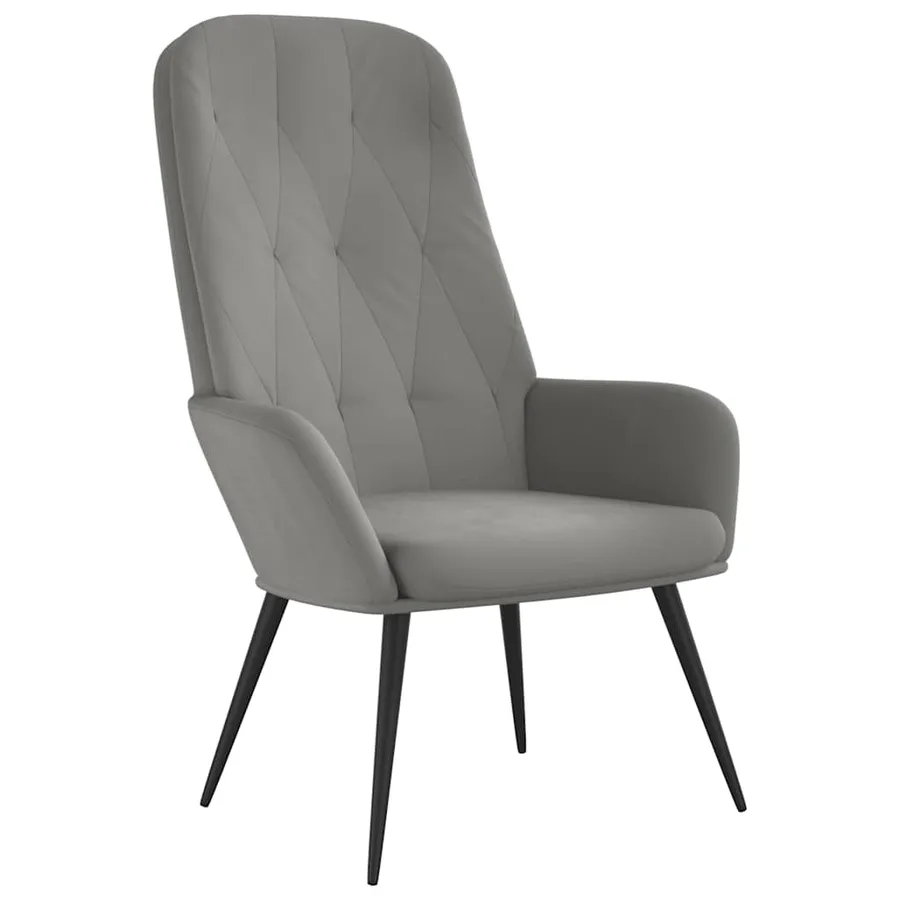 Chaise de relaxation Gris clair Velours - 2