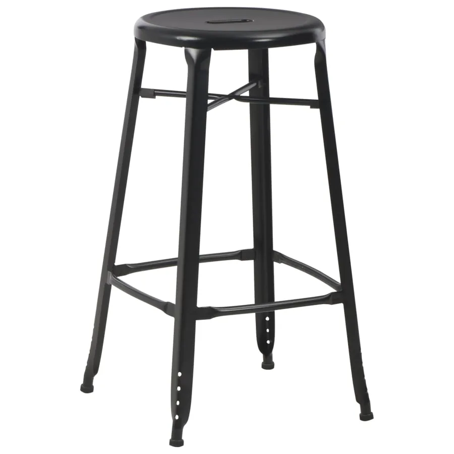 Tabourets de bar lot de 6 noir acier - 2