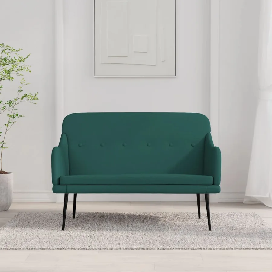 Banc Vert foncé 110x76x80 cm Tissu