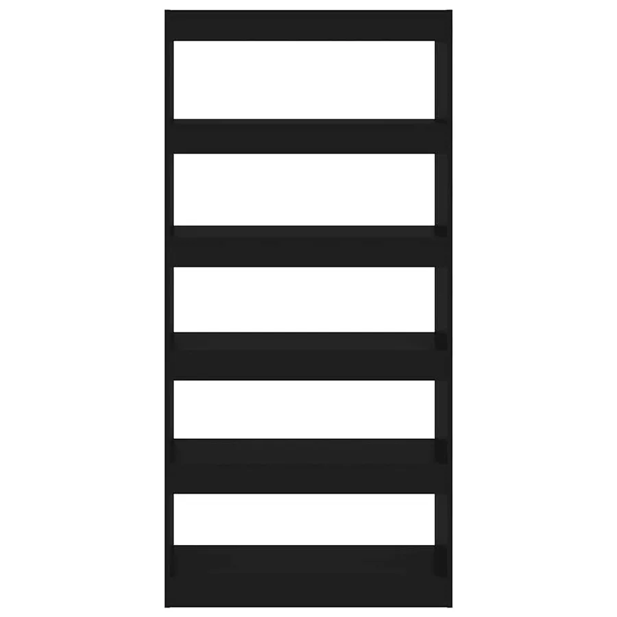 Bibliothèque/Séparateur de pièce Noir Bois d'ingénierie - 5