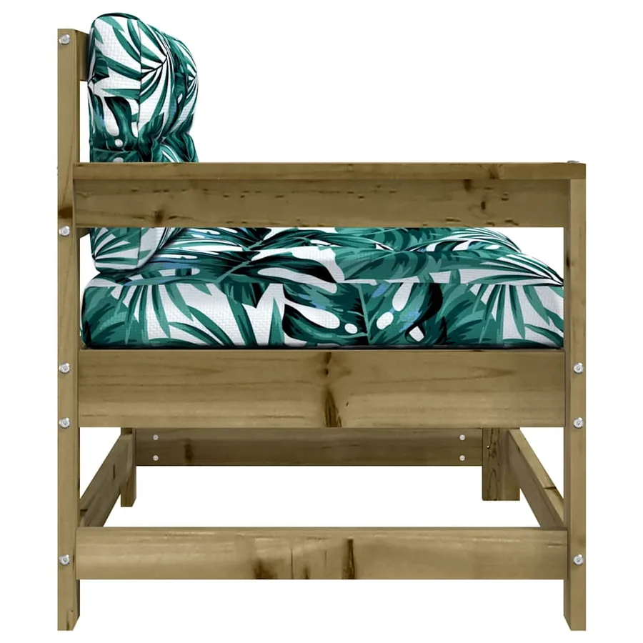 Chaises de jardin avec coussins lot de 2 bois de pin imprégné - 7
