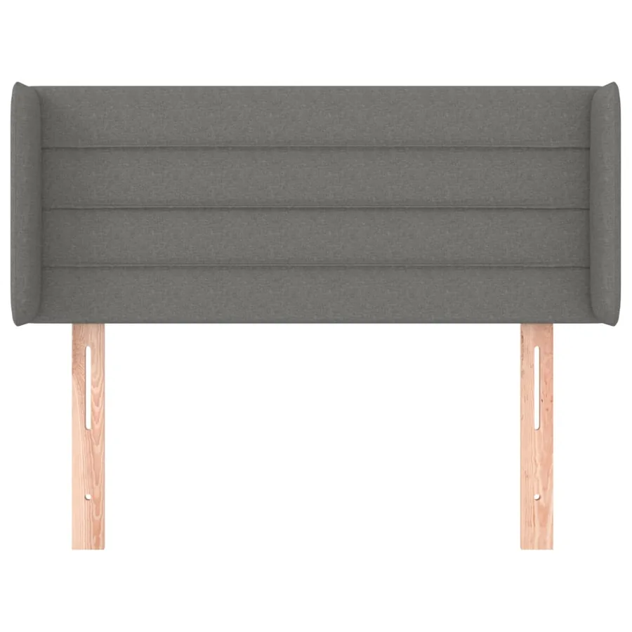 Tête de lit avec oreilles Gris foncé 93x16x78/88 cm Tissu - 3
