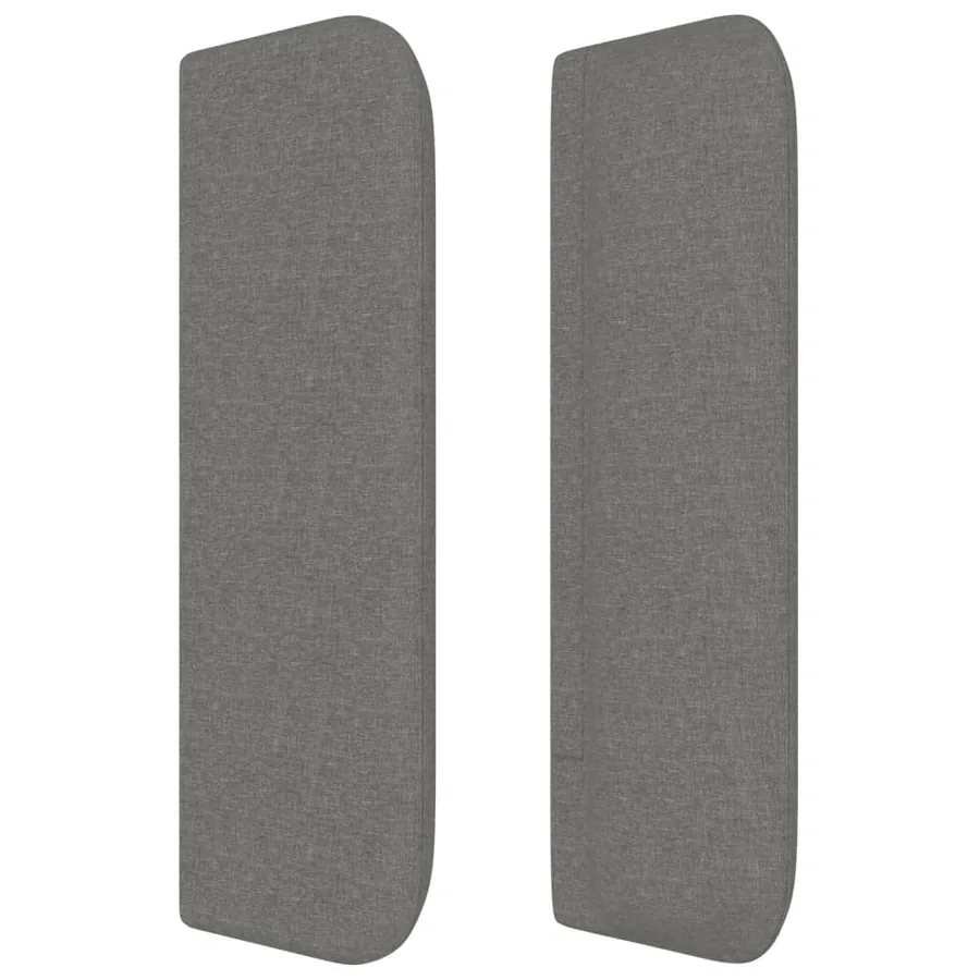 Tête de lit avec oreilles Gris foncé 93x16x78/88 cm Tissu - 4