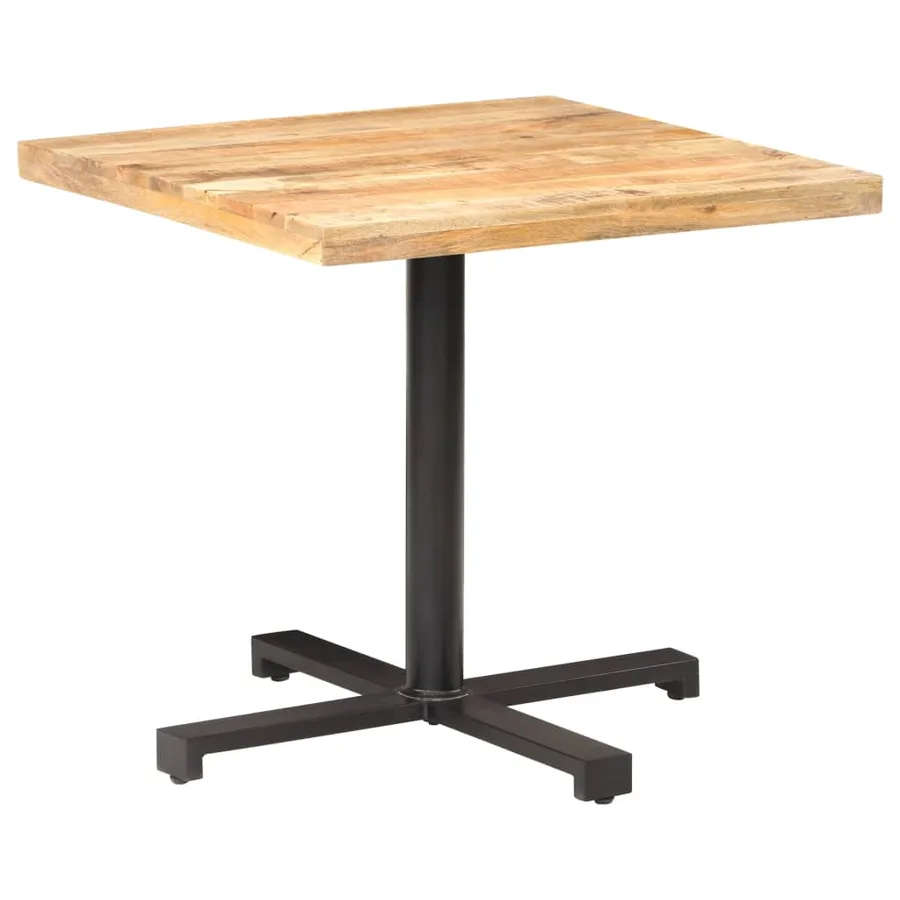Table de bistro Carrée 80x80x75 cm Bois de manguier brut - 10