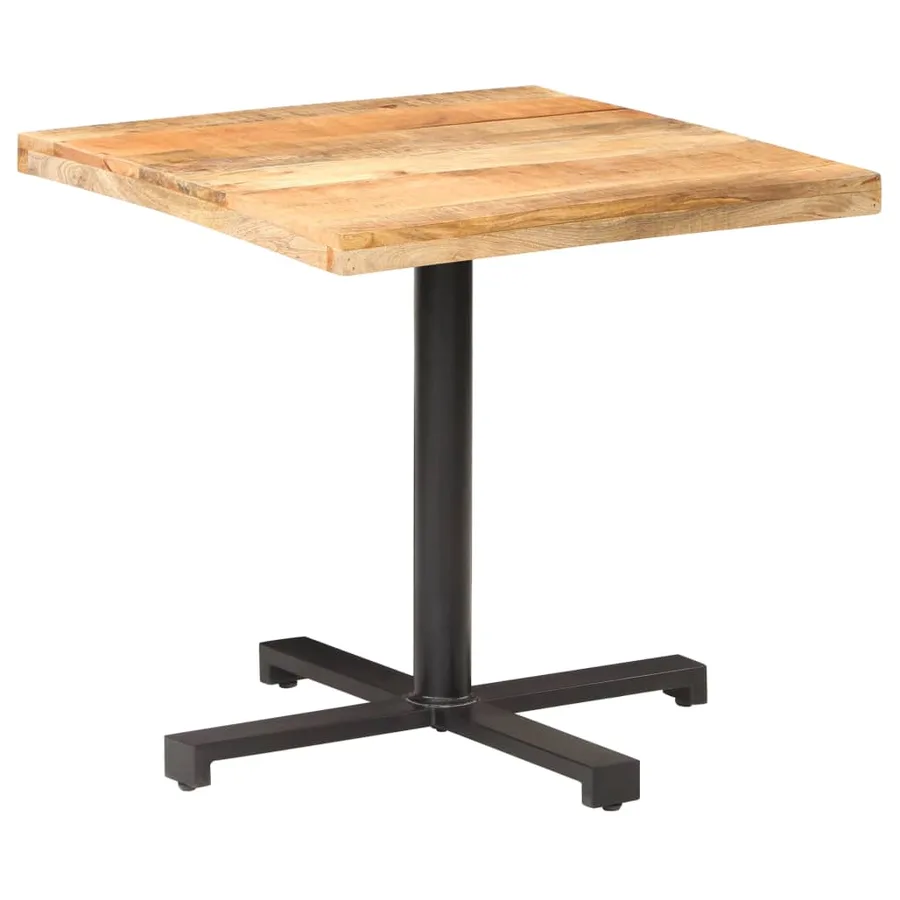 Table de bistro Carrée 80x80x75 cm Bois de manguier brut - 7