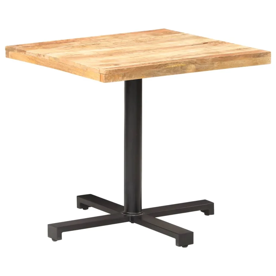 Table de bistro Carrée 80x80x75 cm Bois de manguier brut - 9