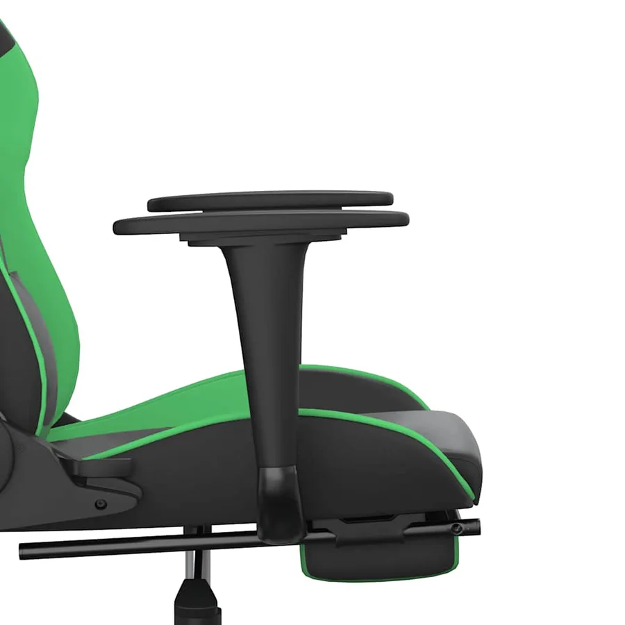Chaise de jeu de massage et repose-pied Noir et vert Similicuir - 11