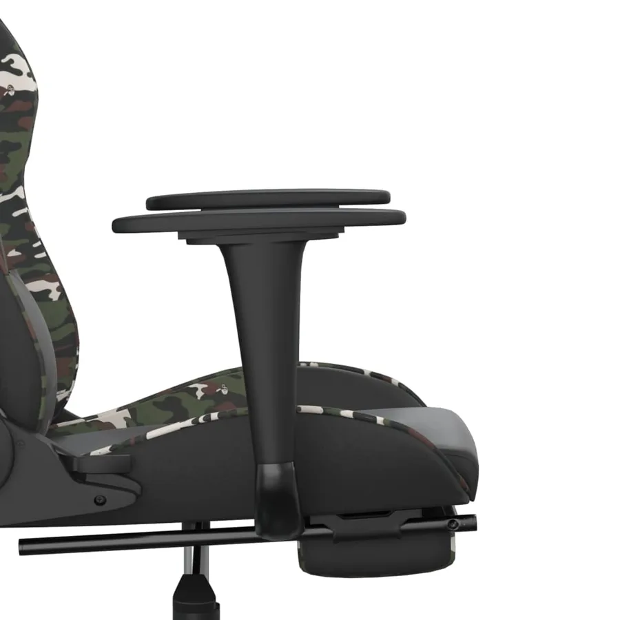 Chaise de jeu avec repose-pied Noir et camouflage Similicuir - 11