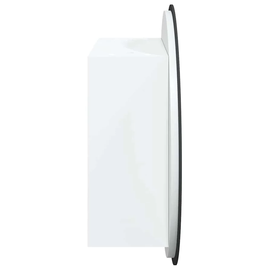 Armoire de salle de bain miroir rond et LED Blanc 40x40x17,5 cm - 7