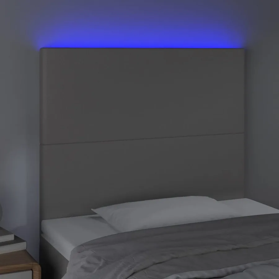 Tête de lit à LED Gris 80x5x118/128 cm Similicuir - 3