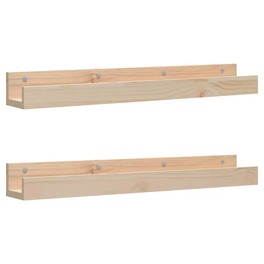 Étagères murales 2 pcs 80x12x9 cm Bois de pin massif - 2