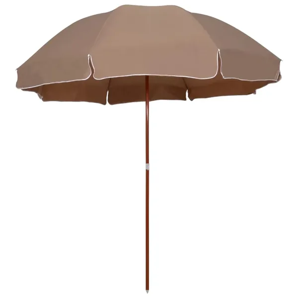 Parasol de jardin avec mât en acier 300 cm Taupe