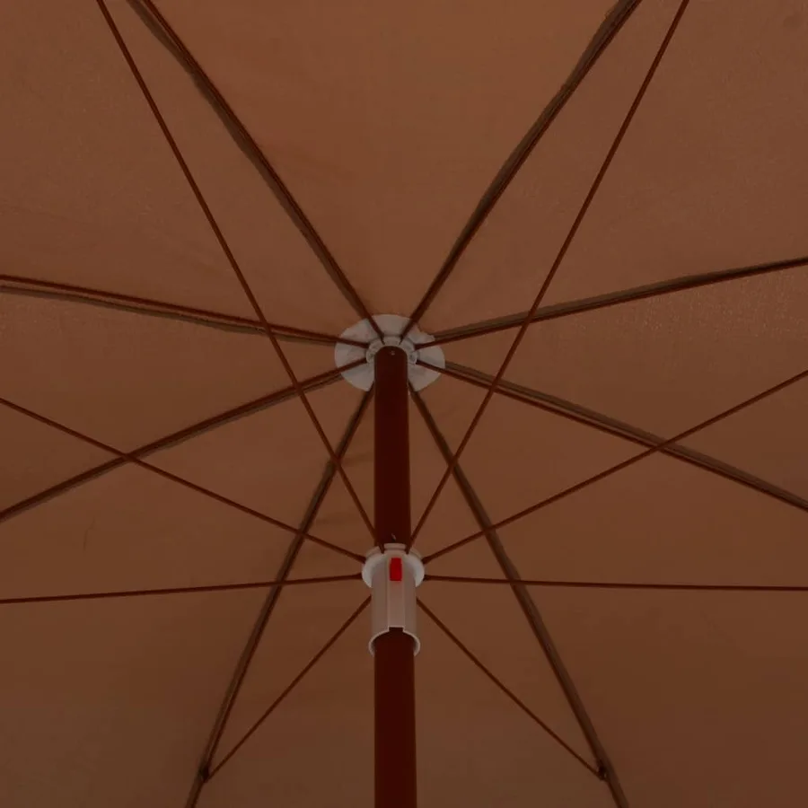 Parasol de jardin avec mât en acier 300 cm Taupe - 4