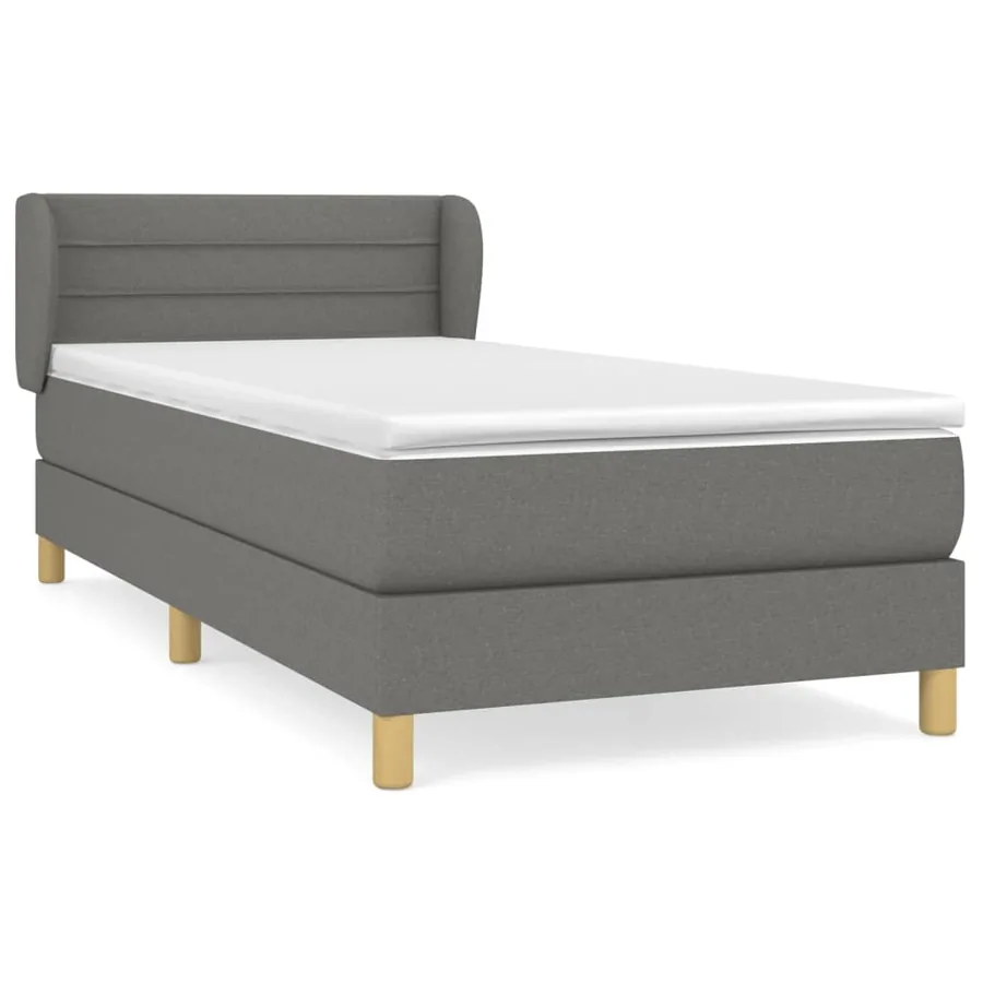 Sommier à lattes de lit avec matelas Gris foncé 90x200 cm Tissu - 2