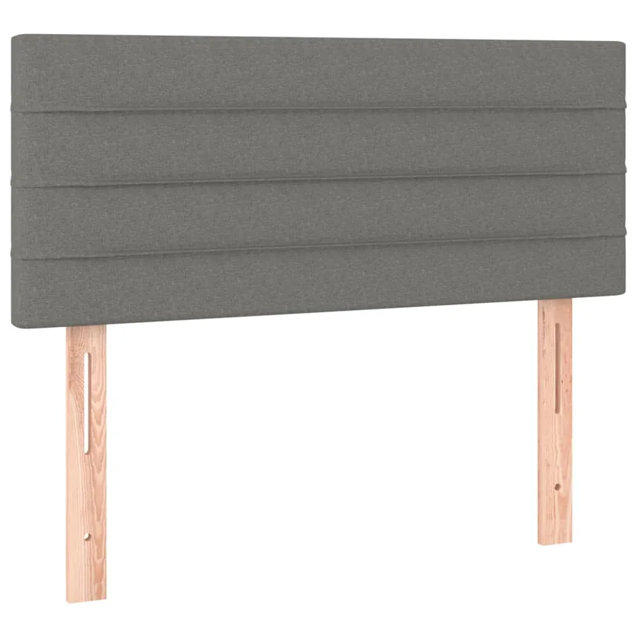 Sommier à lattes de lit avec matelas Gris foncé 90x200 cm Tissu - 6