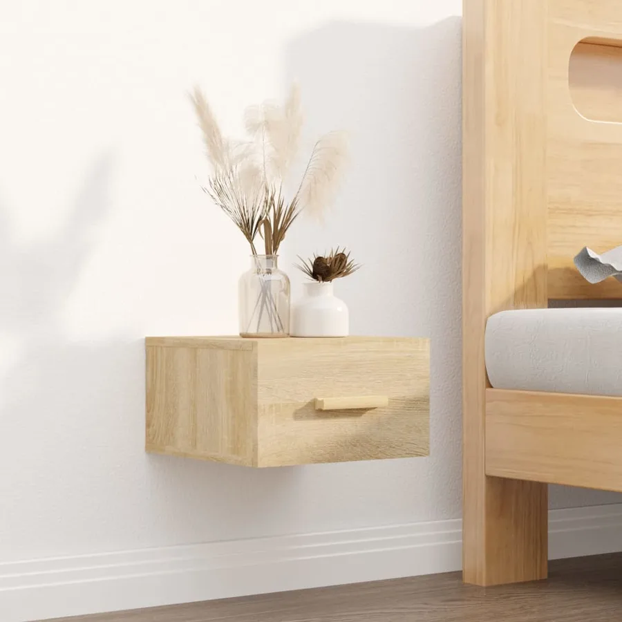 Tables de chevet murales 2 pcs chêne sonoma 35x35x20 cm - 3