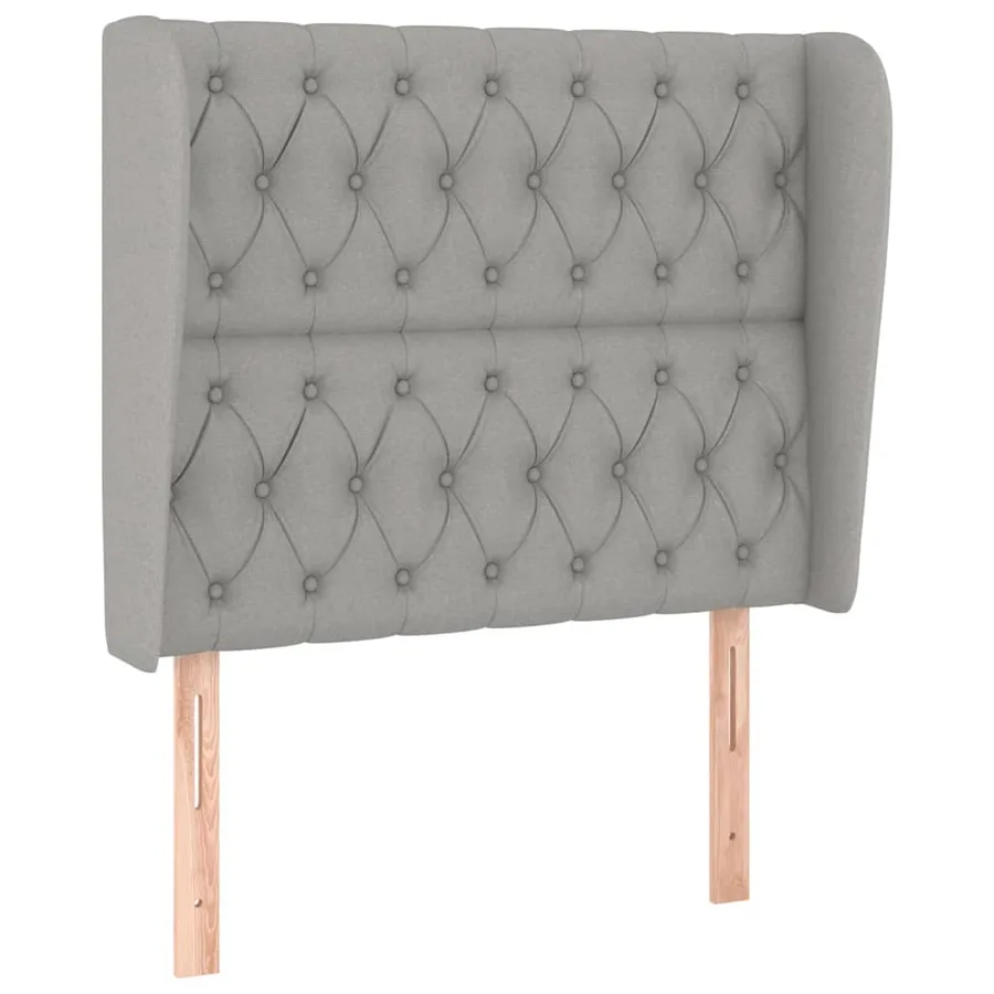 Tête de lit avec oreilles Gris clair 93x23x118/128 cm Tissu - 2