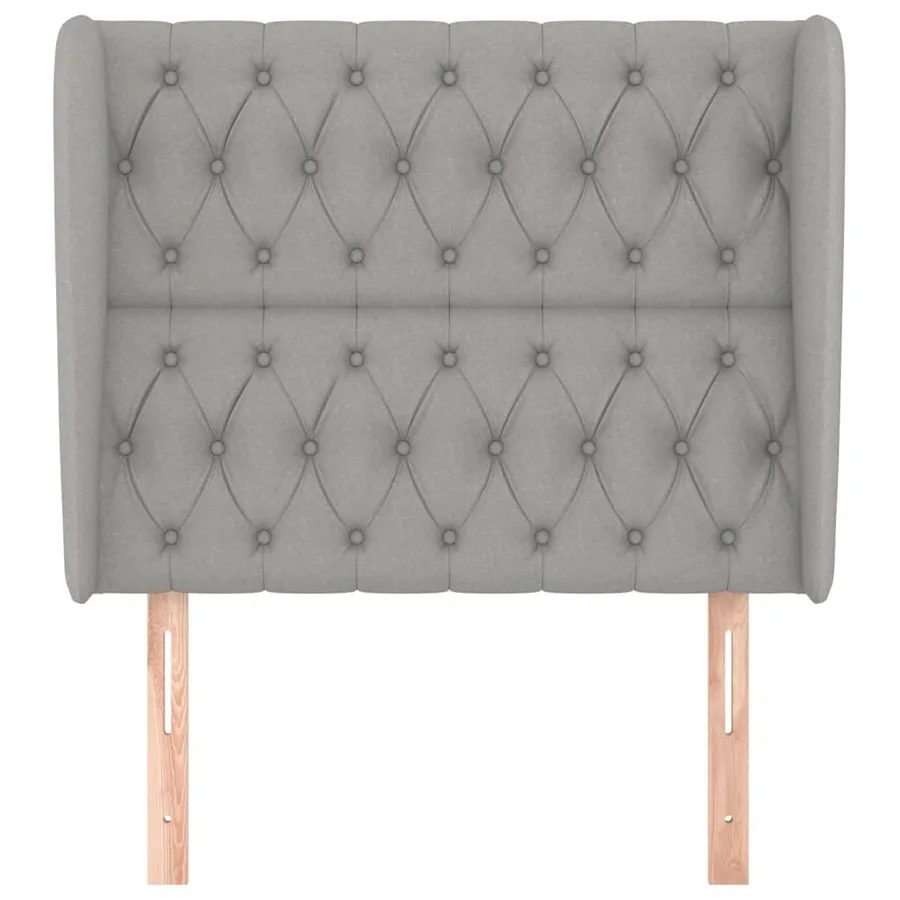 Tête de lit avec oreilles Gris clair 93x23x118/128 cm Tissu - 3