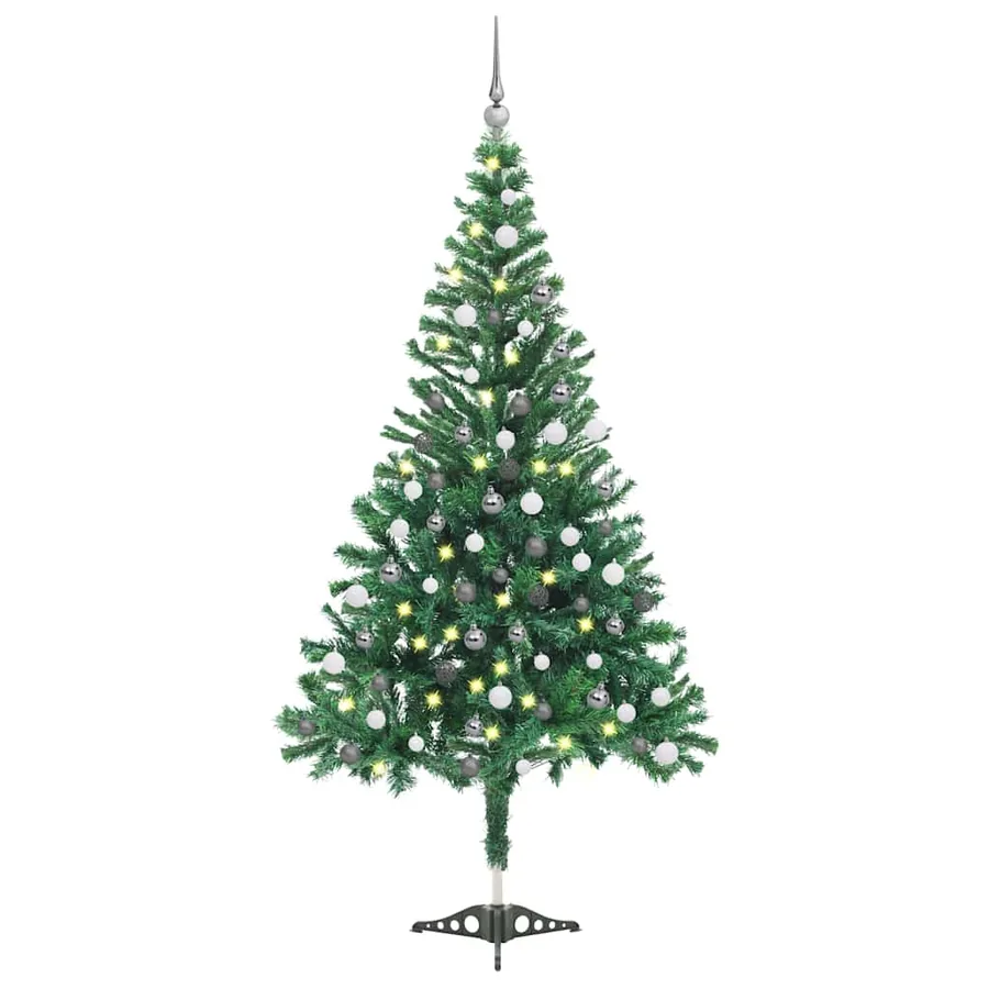 Arbre de Noël artificiel pré-éclairé/boules 120 cm 230 branches