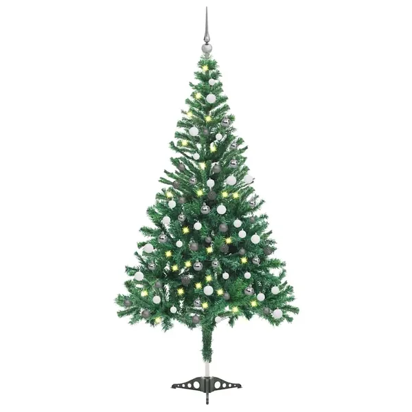 Arbre de Noël artificiel pré-éclairé/boules 120 cm 230 branches