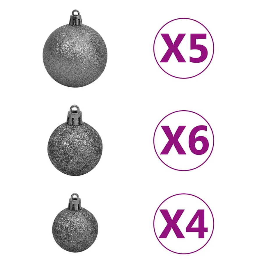 Arbre de Noël artificiel pré-éclairé/boules 120 cm 230 branches - 7
