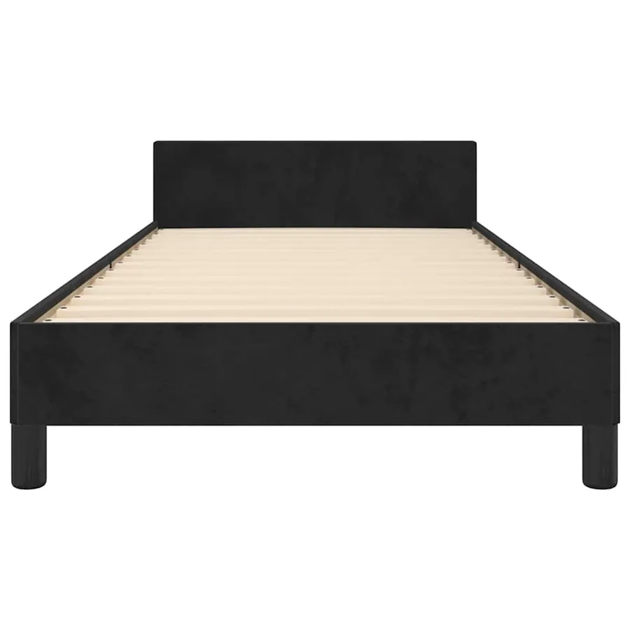 Cadre de lit et tête de lit sans matelas noir 80x200 cm velours - 5