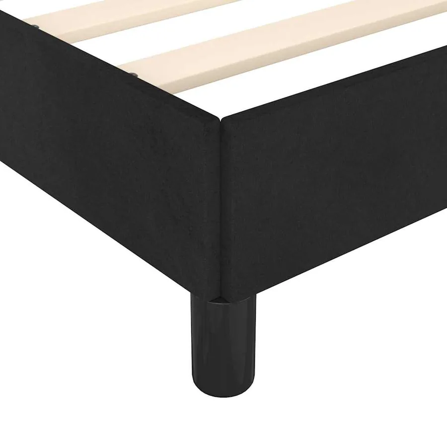 Cadre de lit et tête de lit sans matelas noir 80x200 cm velours - 7