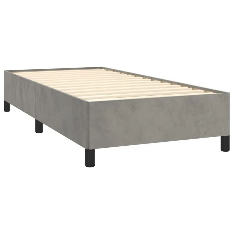 Cadre de lit sans matelas gris clair 100x200 cm velours - 4