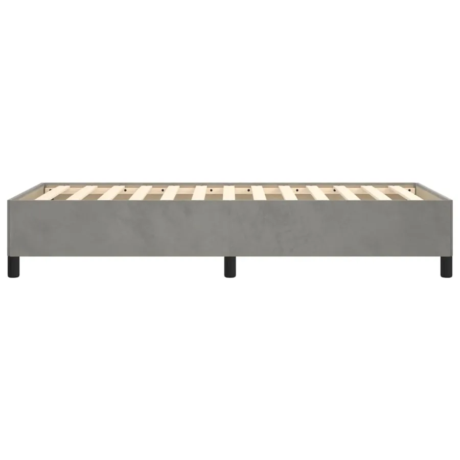 Cadre de lit sans matelas gris clair 100x200 cm velours - 6