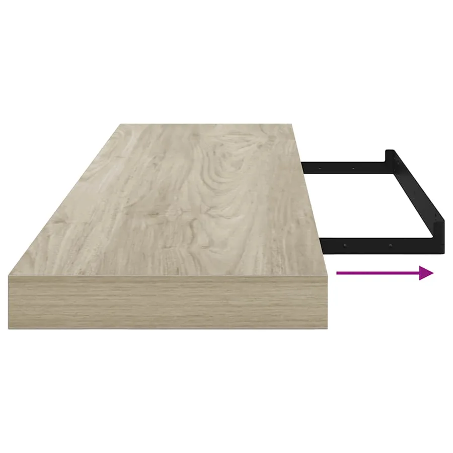 Étagère murale flottante chêne 90x23,5x3,8 cm MDF - 10