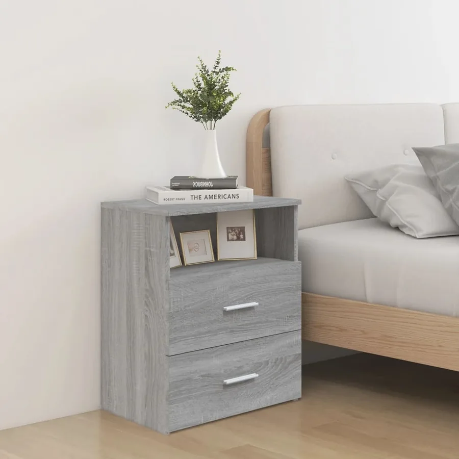 Tables de chevet 2 pcs Sonoma gris 50x32x60 cm - 3