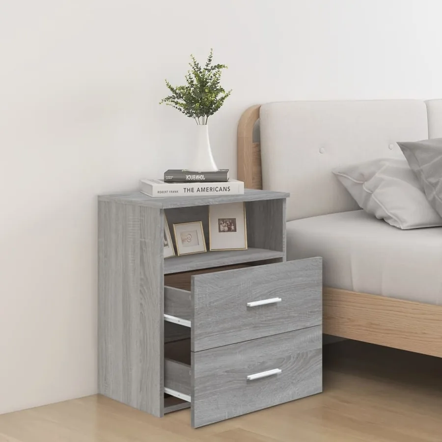 Tables de chevet 2 pcs Sonoma gris 50x32x60 cm - 4