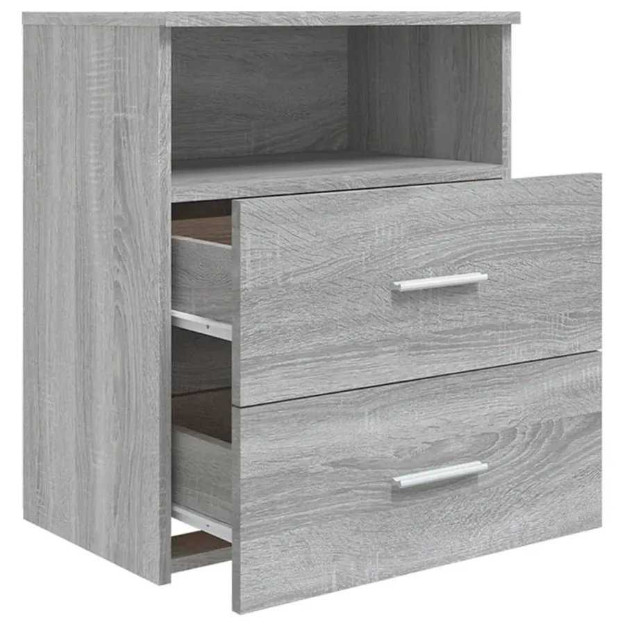 Tables de chevet 2 pcs Sonoma gris 50x32x60 cm - 7