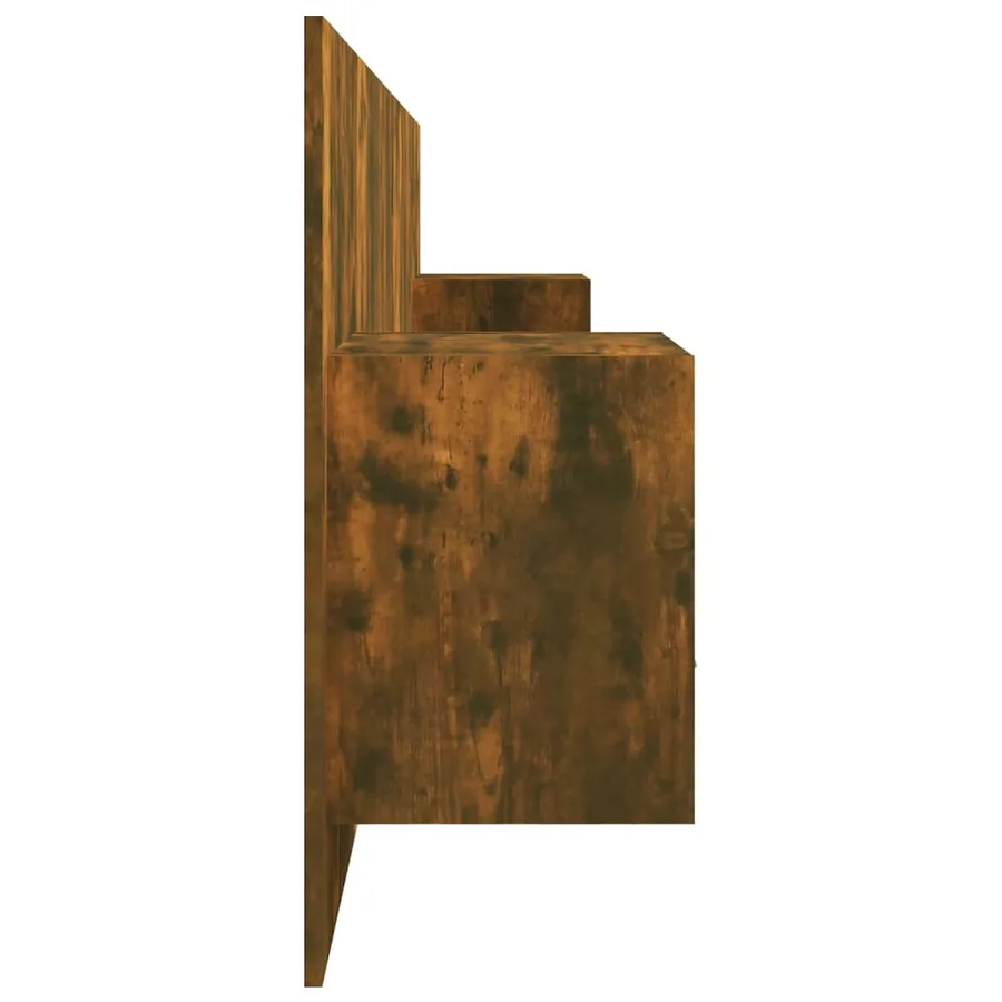 Tête de lit avec armoires Chêne fumé Bois d'ingénierie - 5