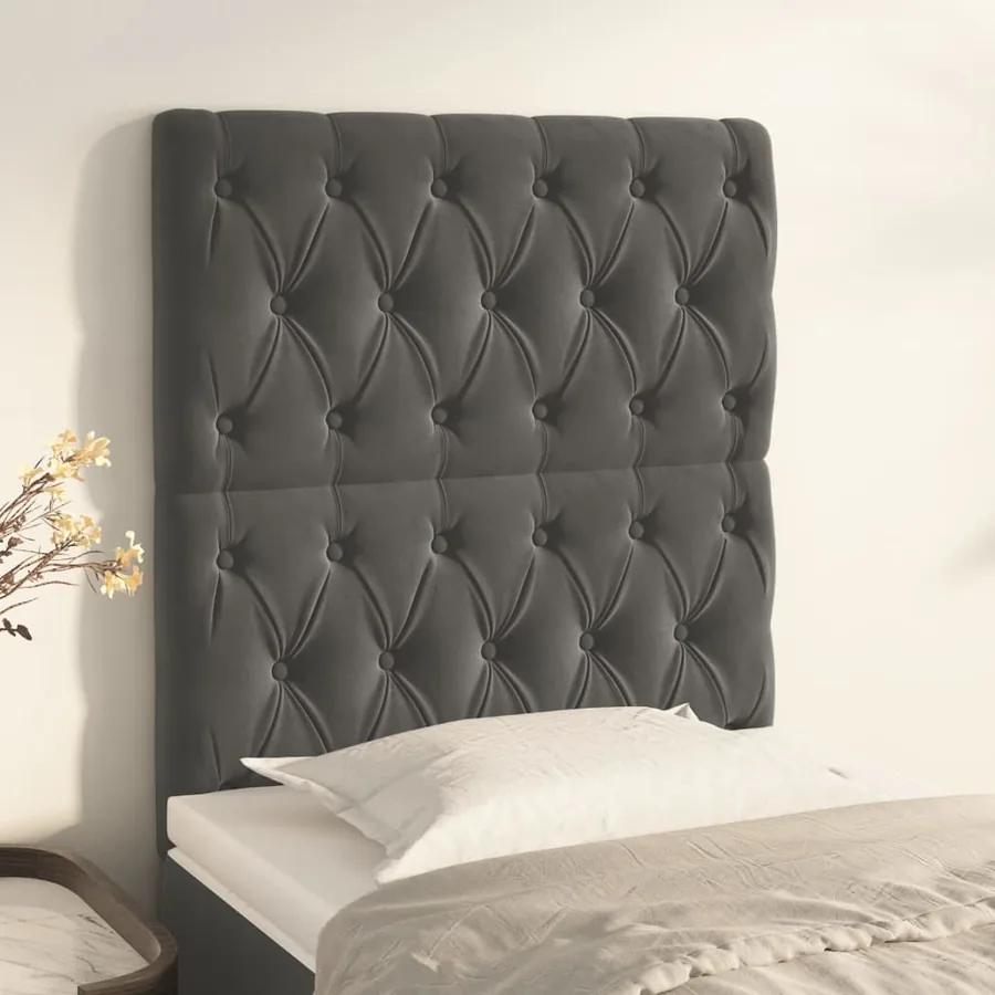 Tête de lit Gris foncé 80x7x118/128 cm Velours