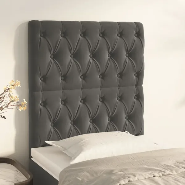 Tête de lit Gris foncé 80x7x118/128 cm Velours