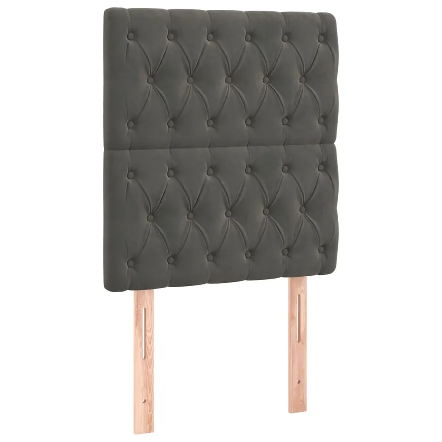 Tête de lit Gris foncé 80x7x118/128 cm Velours - 2