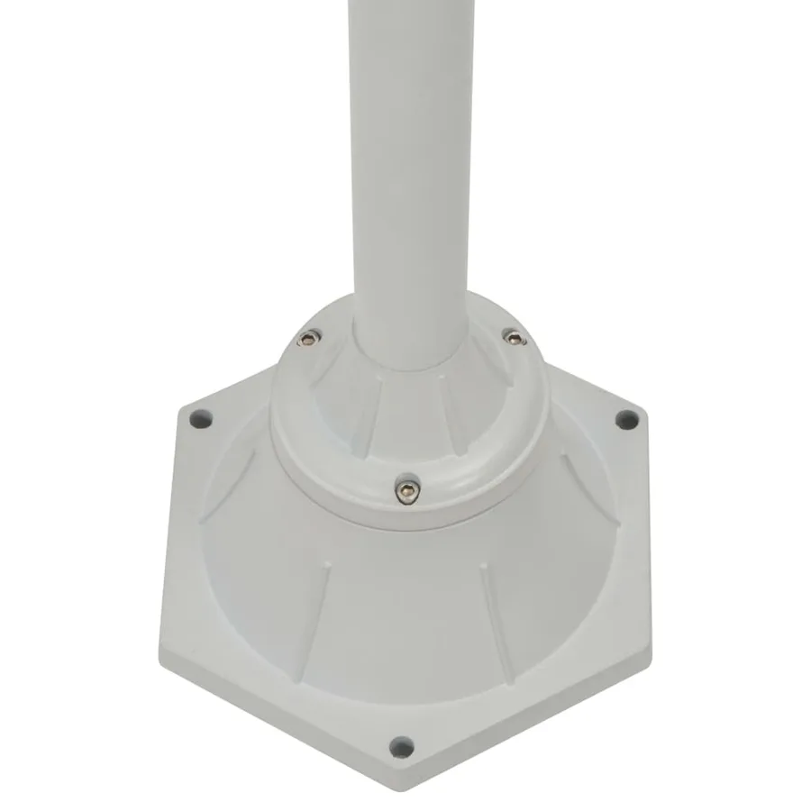 Lampadaire de jardin E27 220 cm Aluminium 2 lanternes Blanc - 4