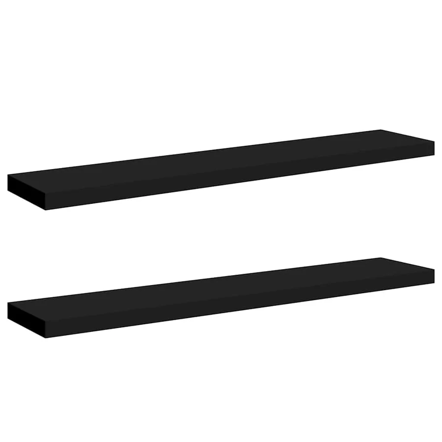 Étagères murales flottantes 2 pcs noir 120x23,5x3,8 cm MDF - 2